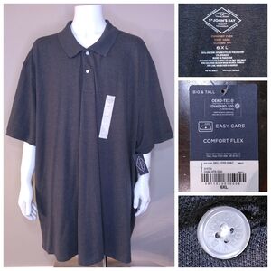 ST JOHNS BAY 6XL Polo Shirt NEW with TAG Gray Grey XXXXXXL 6XB BIG & TALL NWT SS